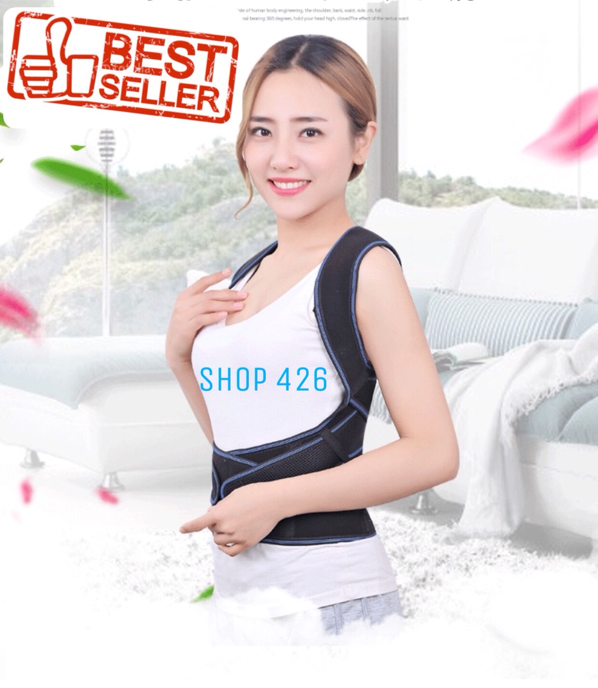 เสื้อหลังตรง( ไซส์ XXL ) รุ่นใหม่!!หลังไขว้เสริมแกนบล็อคหลัง สีดำแถบนำ้เงิน เข็มขัดพยุงหลัง แก้ปวดเอว หลังงอ หลังค่อมเสื้อพยุงหลังตรง อย่างดี ปวดเอว ยกของ ไหล่ห่อ บล็อคหลัง ป้องกันการบาดเจ็บ ใช้ได้ทั้งเด็กผู้ใหญ่หญิงชาย เสริมบุคลิกภาพ ปรับสรีระ ยกของ #3 ราคา 559 บาท*ส่งฟรี