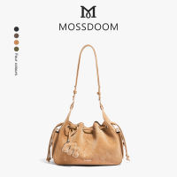 MOSSDOOM The Cloud Bellis Bag กระเป๋าสะพายไหล่หนังกลับทรง Bucket ดีไซน์วินเทจ จุของได้เยอะ น้ำหนักเบา พร้อม 4 สีสุดคลาสสิก【แถมกล่อง】