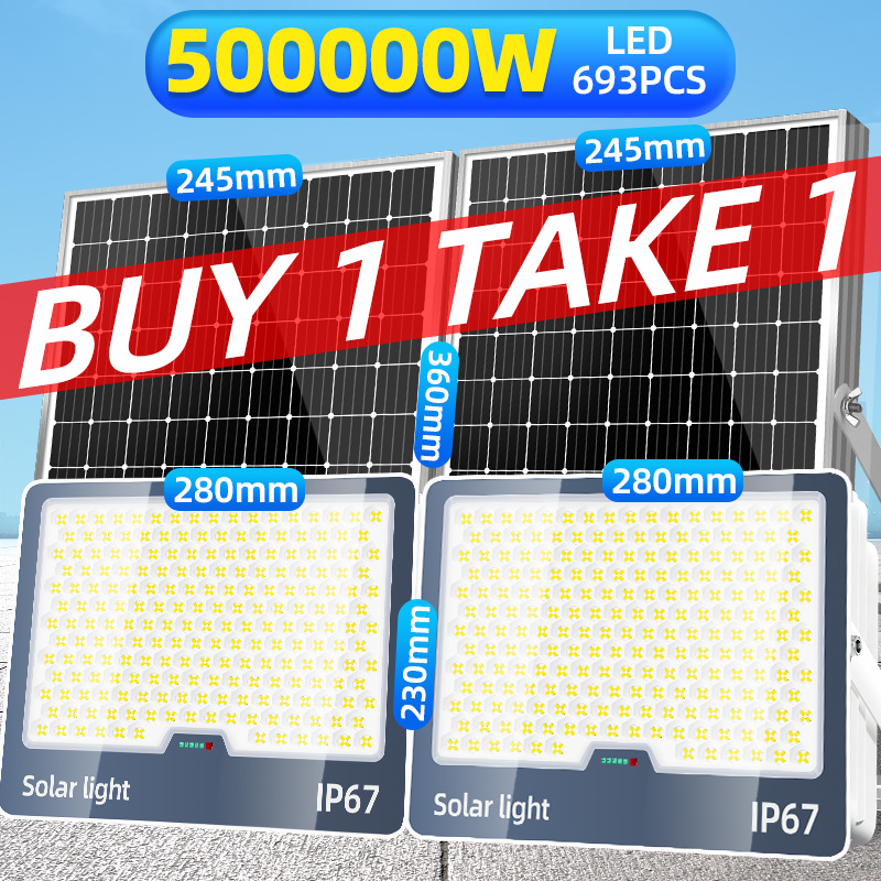 （รับประกัน 30 ปี）KKSKY โซล่าเซลล์1แถม1800000w solar light IP67 ไฟ led โซล่าเซล สปอตไลท ไฟแสงอาทิตย์โซล่า สว่างนาน 12-14 ชั่วโมง