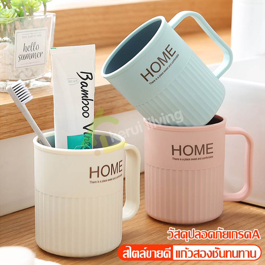 Glass brush teeth storage glass brush teeth tumbler Tooth brush glass tumbler brush teeth have ear handle glass plastic tumbler with galaxy4 color choose glass edible plastic water htc2 floor ราคา 25 บาท*ส่งฟรี