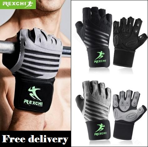 Rexchi  ถุงมือฟิตเนส ถุงมือปั่นจักรยาน ถุงมือออกกำลังกาย Fitness glove เทา/ดำ Size: M / L / XL เกรดพรีเมี่ยม