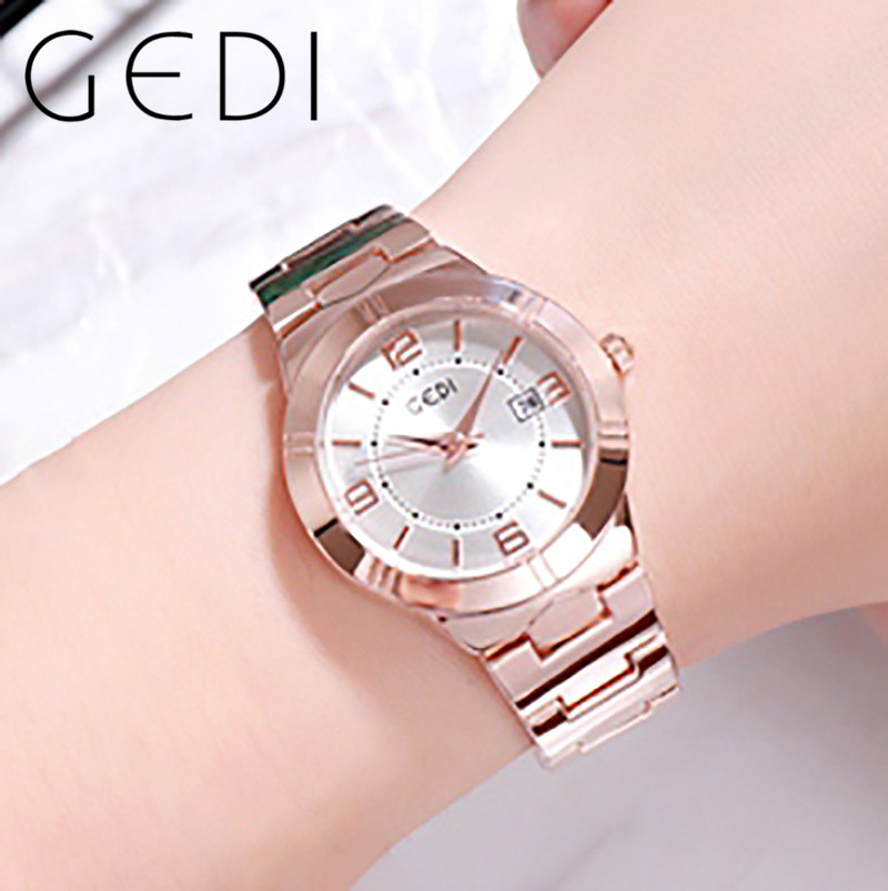 GEDI 81010 ladies watch new fashion table diamond นาฬิกา GEDI ของแท้ % gold watch female steel waterproof quartz watch  (มีบริการเก็บเงินปลายทาง)