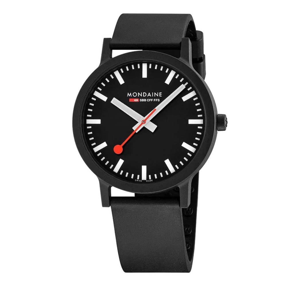 นาฬิกาข้อมือแฟชั่น Mondaine ESSENCE BLACK 41 mm, vegan sustainable watch, MS1.41120.RB นาฬิกาข้อมือ ราคา 8,500 บาท*ส่งฟรี