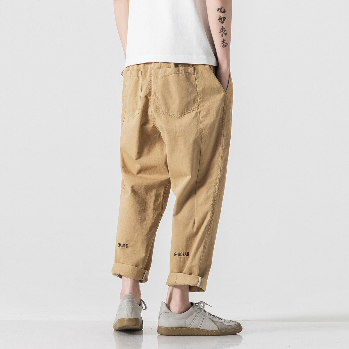 MNO.9 Men Haren Pants Cargo Z511 กางเกง5ส่วนชาย กางเกงคาร์โก้ ช แฟชั่น สไตล์ญี่ปุ่น กางเกงชายขายาว กางเกงขายาวผู้ชาย กางเกงเกาหลีชาย กางเกงยาวชาย