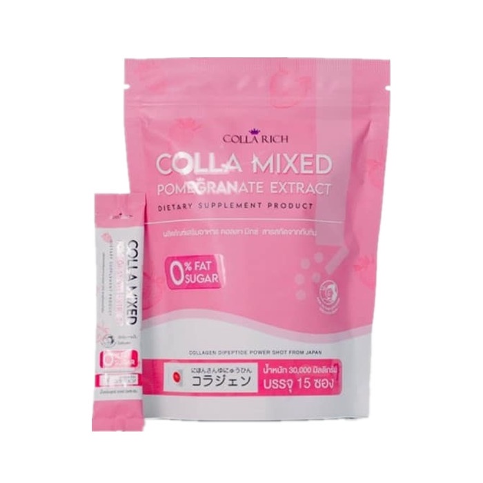 คอลลา มิกซ์ Colla Mixed คอลลาเจนกรอกปาก 1 ห่อ มี 15 ซอง (ซองชมพู) ราคา 200 บาท*ส่งฟรี