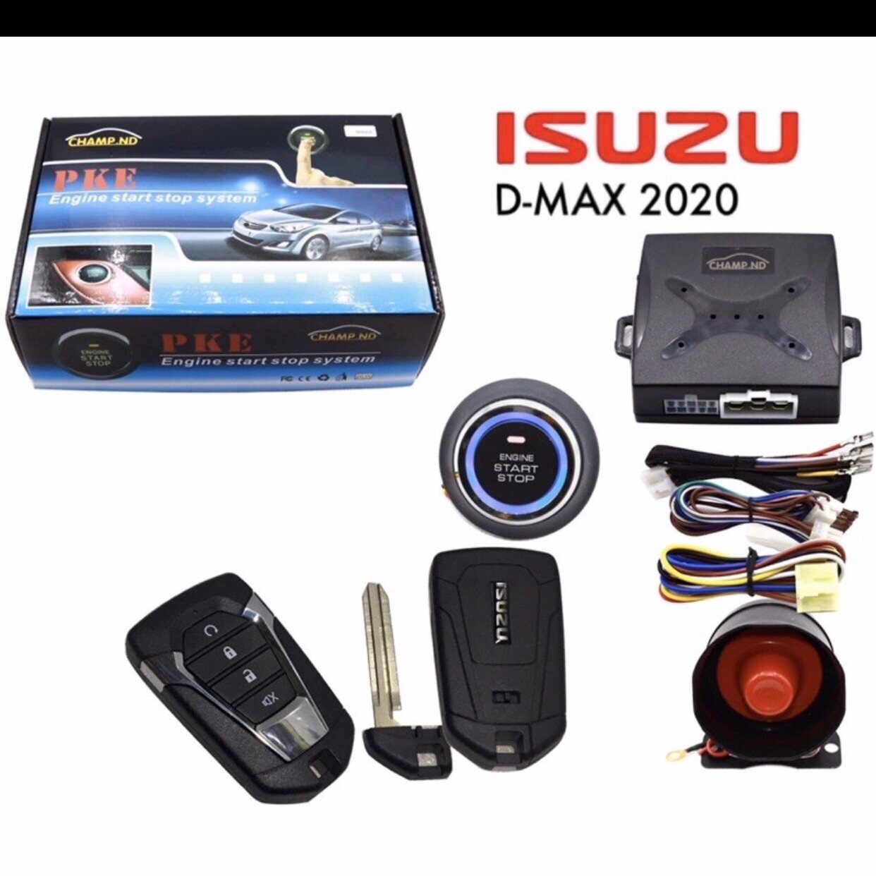 ชุดปุ่มกด Start+รีโมทสมาร์มคีย์ ตรงรถรุ่น Isuzu -max 2020