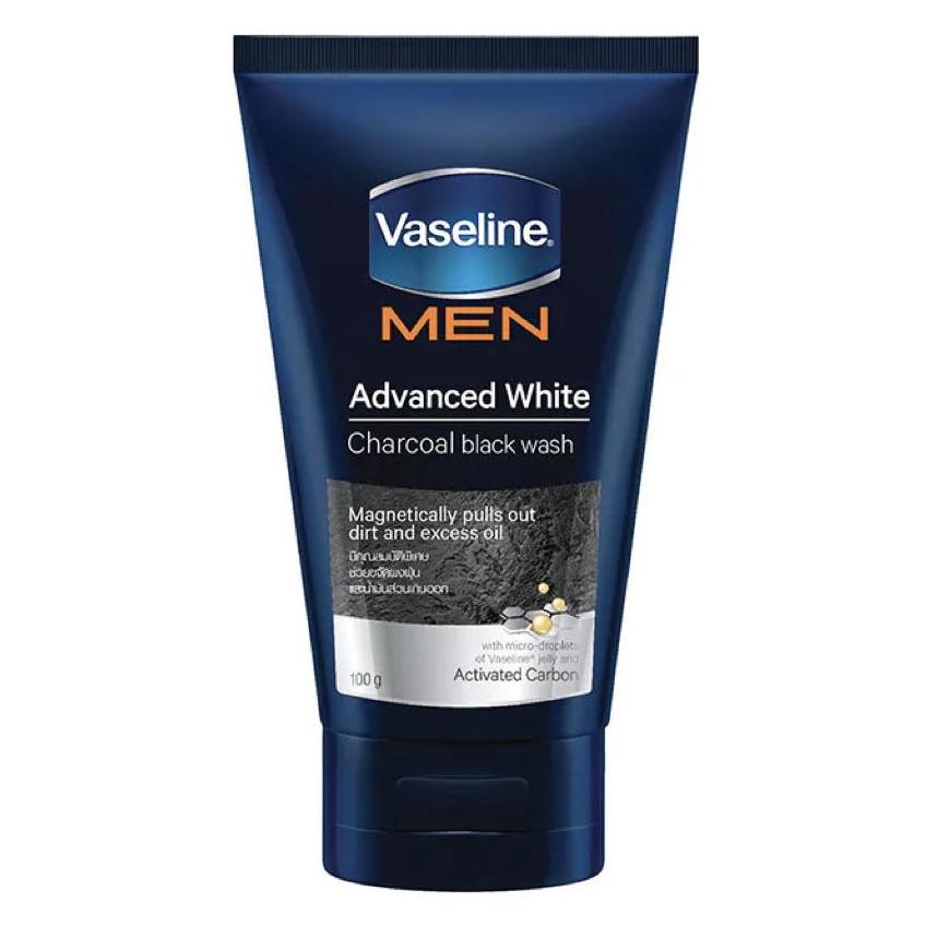 Vaseline Men Advanced White Charcoal Black Foam Wash 100ml. วาสลีน เม็น แอดวานซ์ ไวท์ ชาร์โคล แบล็ค โฟมล้างหน้า เพื่อผิวหน้าผู้ชายขาวกระจ่างใส