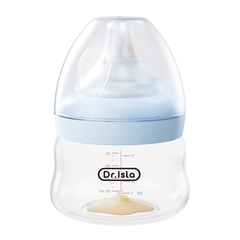 Dr.isla ขวดนมแก้วโบโรซิลิเกตสูงป้องกันทารกท้องอืด ปราศจาก BPA/BPS ขนาด 160/240/300 มล. ปากกว้าง ขวดนมสำหรับทารกแรกเกิด พร้อมด้ามจับถอดได้ ทนต่อการฆ่าเชื้อที่อุณหภูมิสูง GB61