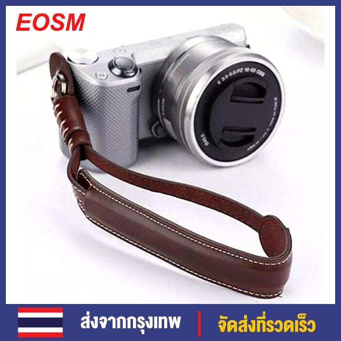 EOSM จัดส่งภายใน 24 ชั่วโมง Vintage PU Leather Camera Strap แบบพกพาสากลมือจับอุปกรณ์เสริมหนัง PU DSLR ข้อมือง่ายนำไปใช้ถ่ายภาพแฟชั่นกล้องกล้อง Mirrorless สายคล้องคอ Coffee กาแฟ