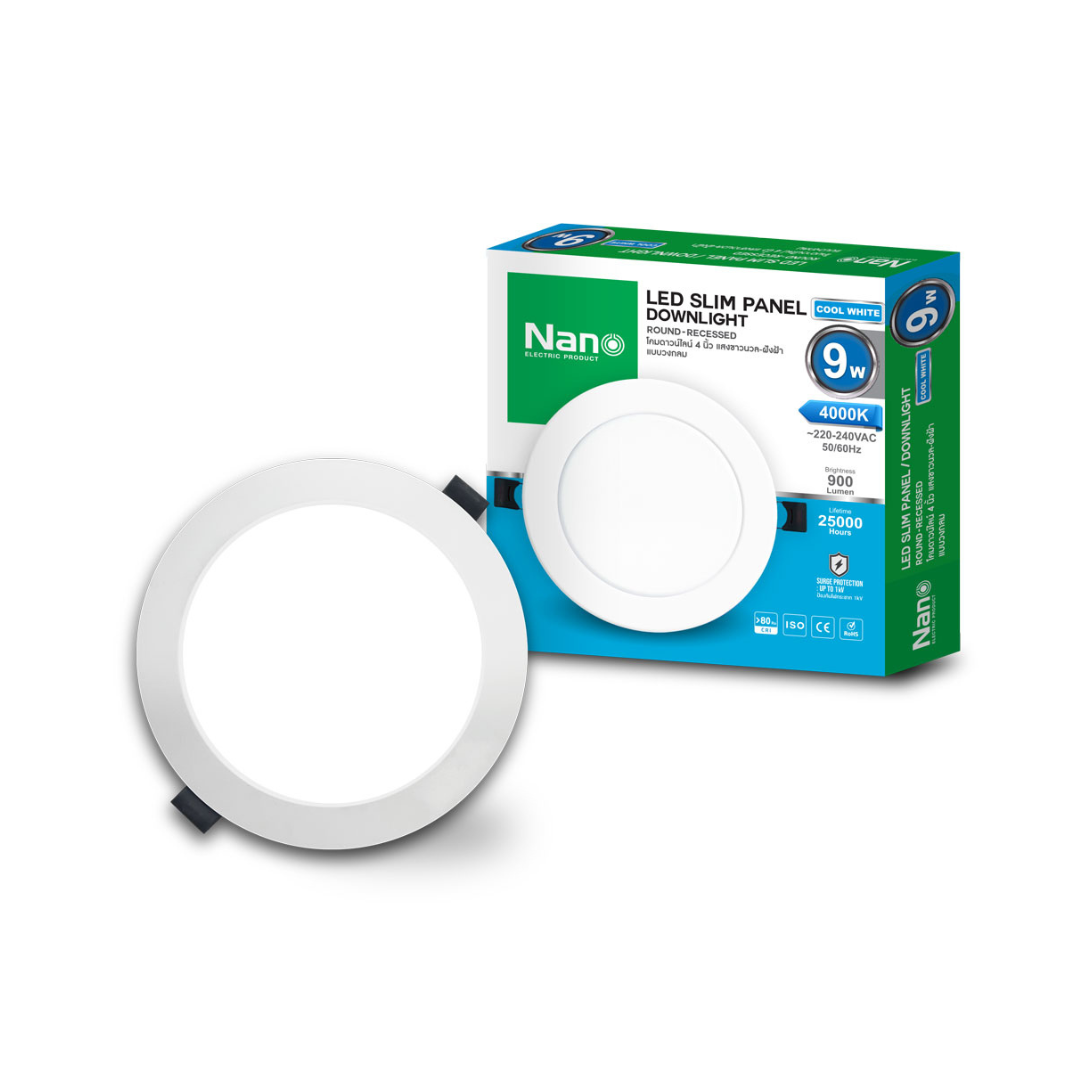 ดาวน์ไลท์ โคมไฟ หน้ากลม หลอดไฟ NANO LED NL-SP-RR9WDL NL-SP-RR15WDL แสงขาว ฝังฝ้า LED โคมไฟโคมไฟติดเพดาน หลอดไฟดาวน์ไลท์ Downlight แบบกลม 4 นิ้ว 9 วัตต์ 6 นิ้ว 15 วัตต์ 8 นิ้ว 18วัตน์