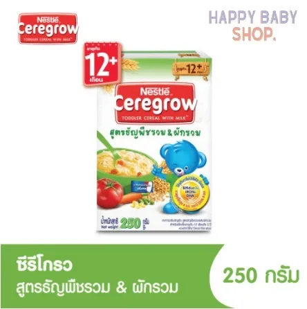 คูปองส่งฟรีCerelac เนสท์เล่ ซีรีแล็ค อาหารเสริมสำหรับเด็ก ขนาด250 กรัม สูตรธัญพืชรวม&ผักรวม แพ็ค1กล่อง