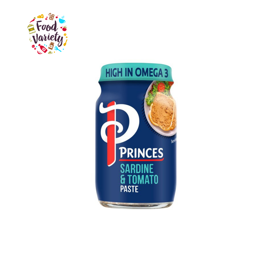 Princes Sardine & Tomato Paste 75g ปริ๊นท์ ที่ทาขนมปังรสปลาซาร์ดีนและมะเขือเทศ 75 กรัม