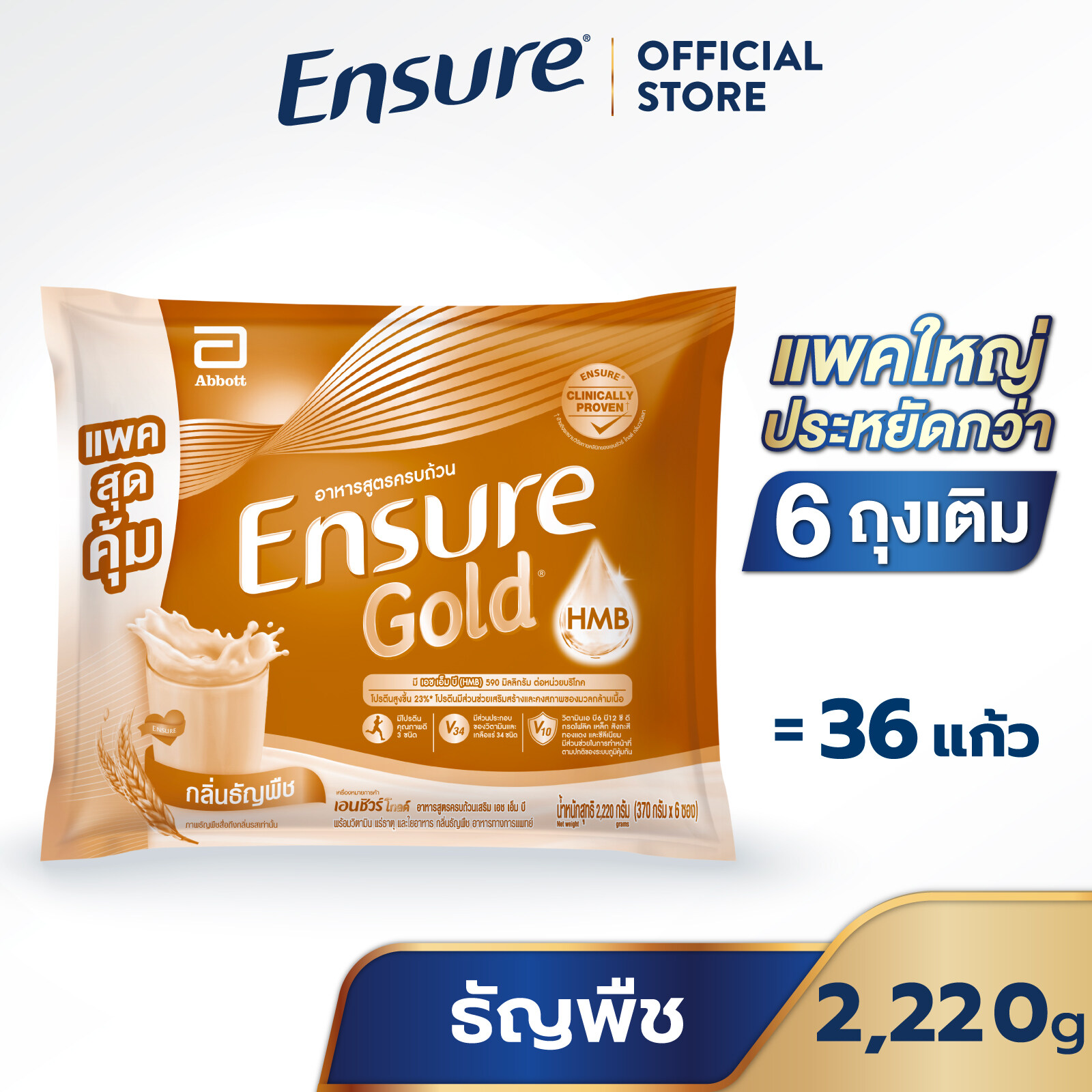 Ensure Gold Wheat Sachet 2,220g ราคา 2,725 บาท*ส่งฟรี