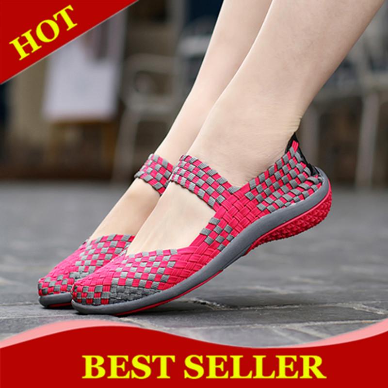 ZOQI Summer Women Fashion Shoes Breathable casual Shoes Loafers Flats Shoes Plus Size 35-42 Slip-on