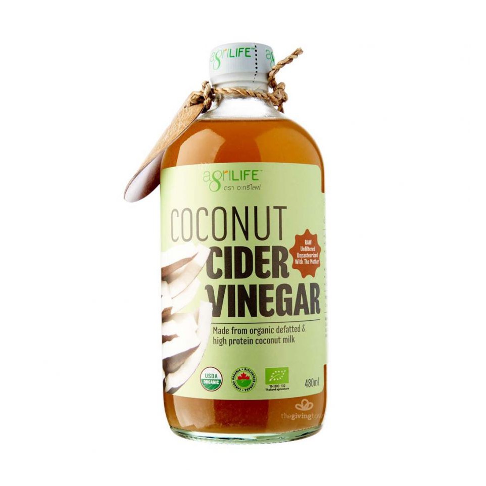 CCV Coconut Cider Vinegar / น้ำส้มสายชูหมักจากน้ำกะทิไขมันต่ำออร์แกนิก ขนาด 480 มล With Mother of Vinegar หมักโดยวิธีธรรมชาติ ไม่ผ่านกระบวนการกลั่น และไม่ผ่านการกรอง ช่วยในเรื่องระบบย่อยอาหาร ระบบขับถ่าย ช่วยเพิ่มจุลินทรีย์ดีและแบคทีเรียดีในลำไส้