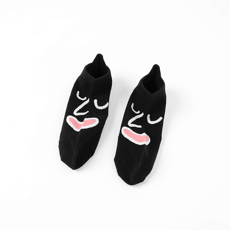 MNO.9 Things Fashion Art Cartoon Emoji Socks unisex ถุงเท้า ข้อสั้น ชาย หญิง การ์ตูนEmoji