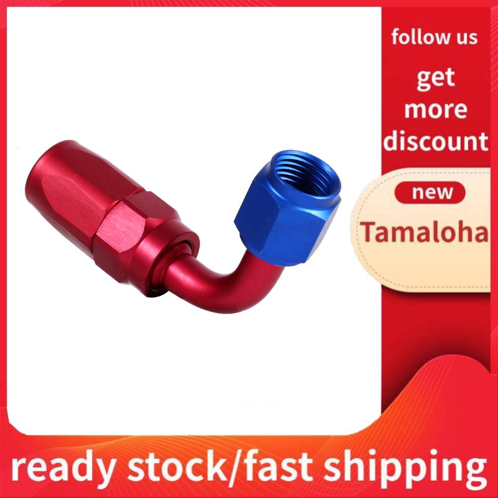 Tamloha【lower price】 AN6 Racing น้ำมัน/สายท่อเชื้อเพลิง End หมุนอะแดปเตอร์ข้อต่อตัวผู้สีฟ้าสีแดง AN6-90 °อุปกรณ์แต่งรถ