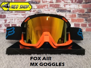 สินค้า แว่นตาวิบาก/ วิบากแว่นวิบาก FOX AIR สีดำ-ส้ม พร้อมถุงผ้า เลนส์ใส แผ่นเทียร์ออฟ MX Goggle FOX AIR for Motorcross(Color:Black-Orange)
