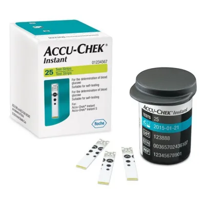 Accu-chek Instant Test Strips 25 Strips Accu Chek 25 แผ่น/กล่อง 1กล่อง