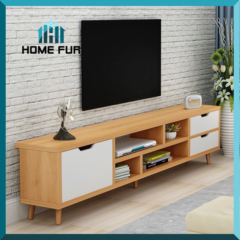 Home Fur  ตู้วางทีวี ชั้นวางทีวี พร้อมชั้นวางของด้านล่าง