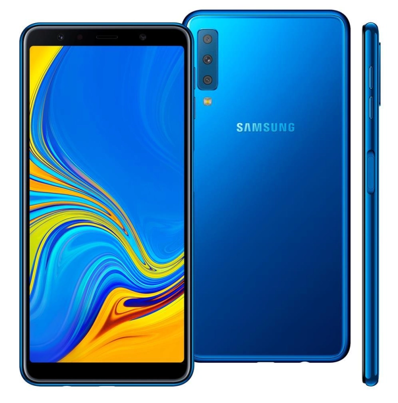 ภาพหน้าปกสินค้าSamsung Galaxy A7 2018 (Ram4/64GB,128GB) (เครื่องใหม่มือหนึ่งศูนย์ มีประกันร้าน 1 เดือน) ส่งฟรี