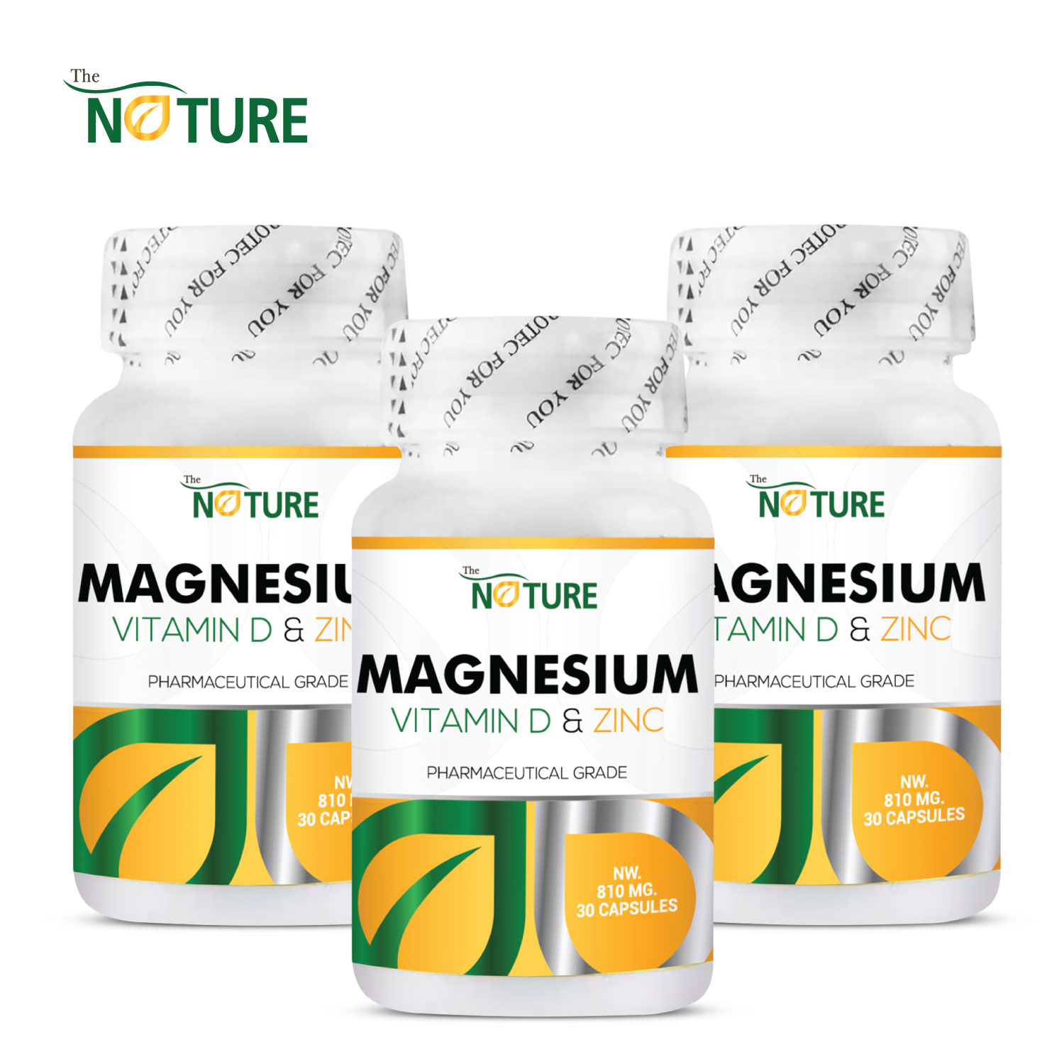 แมกนีเซียม วิตามินดี ซิงค์ x 3 ขวด เดอะเนเจอร์  Magnesium Vitamin D Zinc THE NATURE บรรจุขวดละ 30 แคปซูล