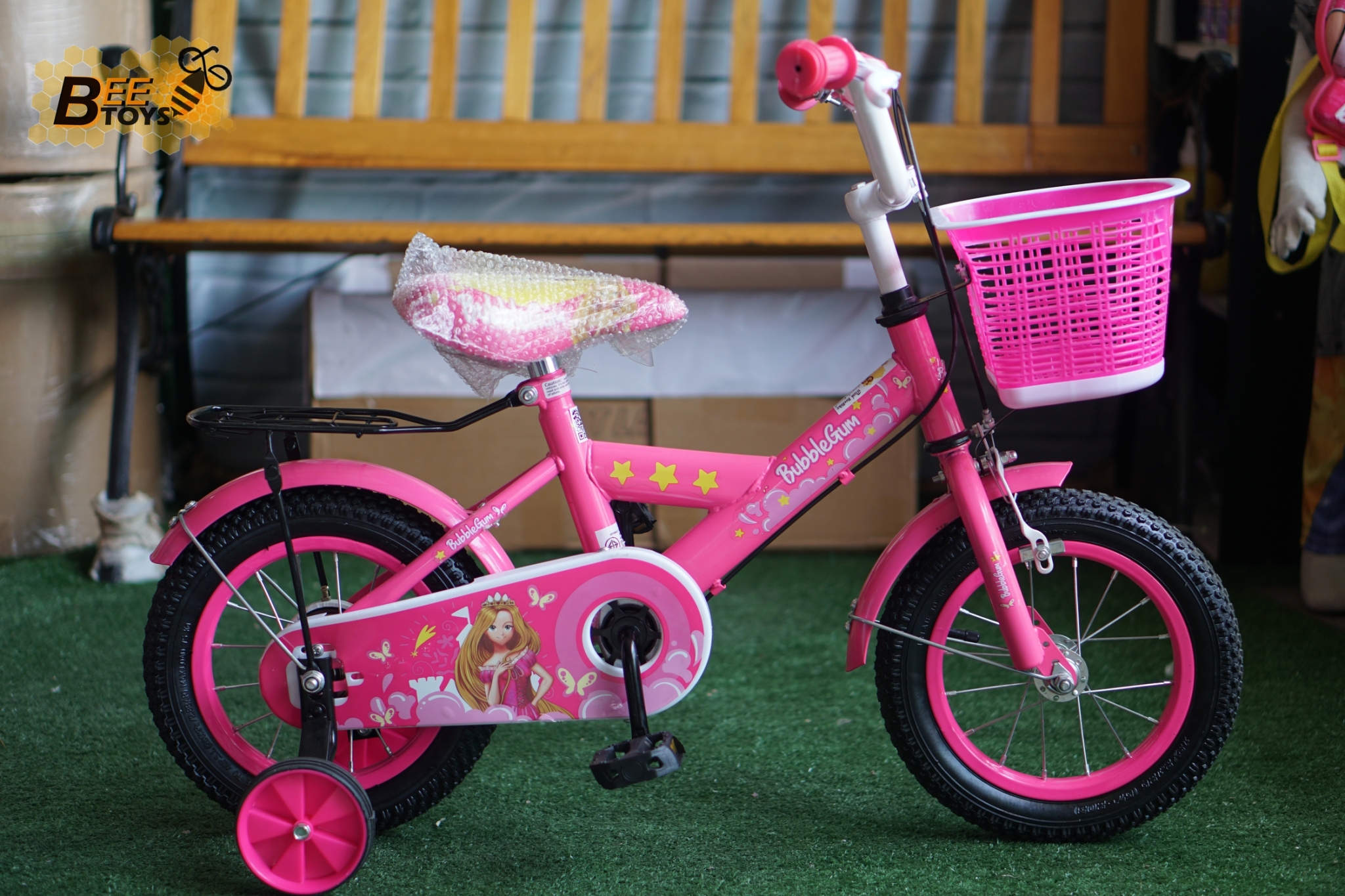 จักรยาน 12 นิ้ว Nano รุ่น Bubble Gum ลายเจ้าหญิง น่ารัก สำหรับ เด็ก 2-4 ขวบ คุณภาพดี ราคาถูก beetoy เก็บเงินปลายทางได้