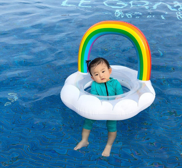 (Y41)ห่วงยางเด็กน่ารัก Baby Inflatable Swan ห่วงยางสอดขา ห่วงยางสวมขาเด็ก Rainbow รูปปู สับปะรด ฟลามิงโก้ ยูนิคอน