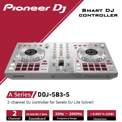 เครื่องเล่นดีเจPIONEER : DDJ-SB3-S สีเงิน 2-channel DJ controller for Serato DJ Lite