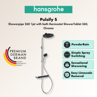 Hansgrohe 26971007 Pulsify S Showerpipe 260 1jet with bath thermostat ShowerTablet 360  Chrome
