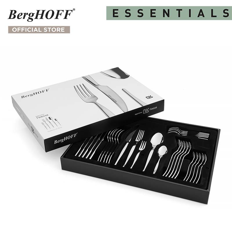 BergHOFF ชุดช้อนส้อมมีด รุ่น Essential-Finesse ทนทาน 30 ชิ้น สีเงิน 1230504 ราคา 4,500 บาท*ส่งฟรี