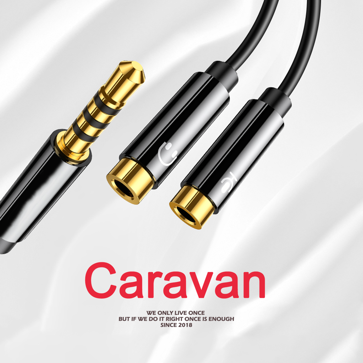 10# Caravan Crew 3.5mm Microphone & Earplug Splitter Cable สายแปลงแยกช่องหูฟังและไมโครโฟน ราคา 45 บาท*ส่งฟรี