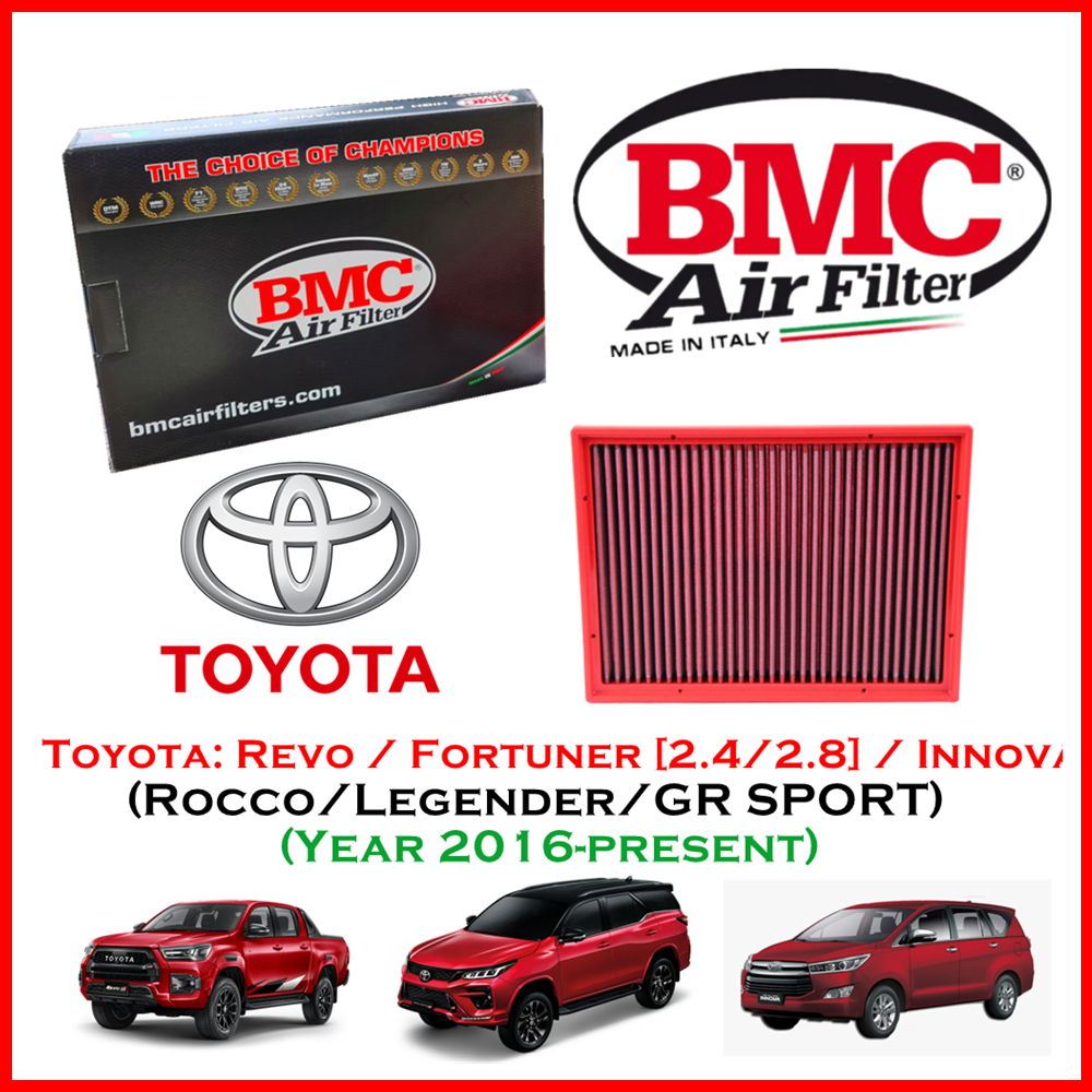 BMC Airfilters® (ITALY) Performance Air Filters กรองอากาศแต่ง สำหรับ Toyota : Revo / Fortuner (2.4/2.8) / Innova Rocco / Legender / GR Sport โดยตัวแทนจำหน่าย BMC [ST MINI] ใหม่ผลิตภายในปี 2024 ราคา 4,390 บาท*ส่งฟรี