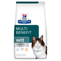 Hill's&reg Prescription Diet&reg w/d&reg Multi-Benefit Feline อาหารแมว สูตรรักษาโรคท้องผูกและเบาหวาน ขนาด1.5 kg.
