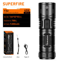 SUPERFIRE ไฟฉายพกพาได้ A12ลูเมน1000ไฟฉาย Type-C ชาร์จไฟได้สำหรับตั้งแคมป์ ไฟฉายยุทธวิธี