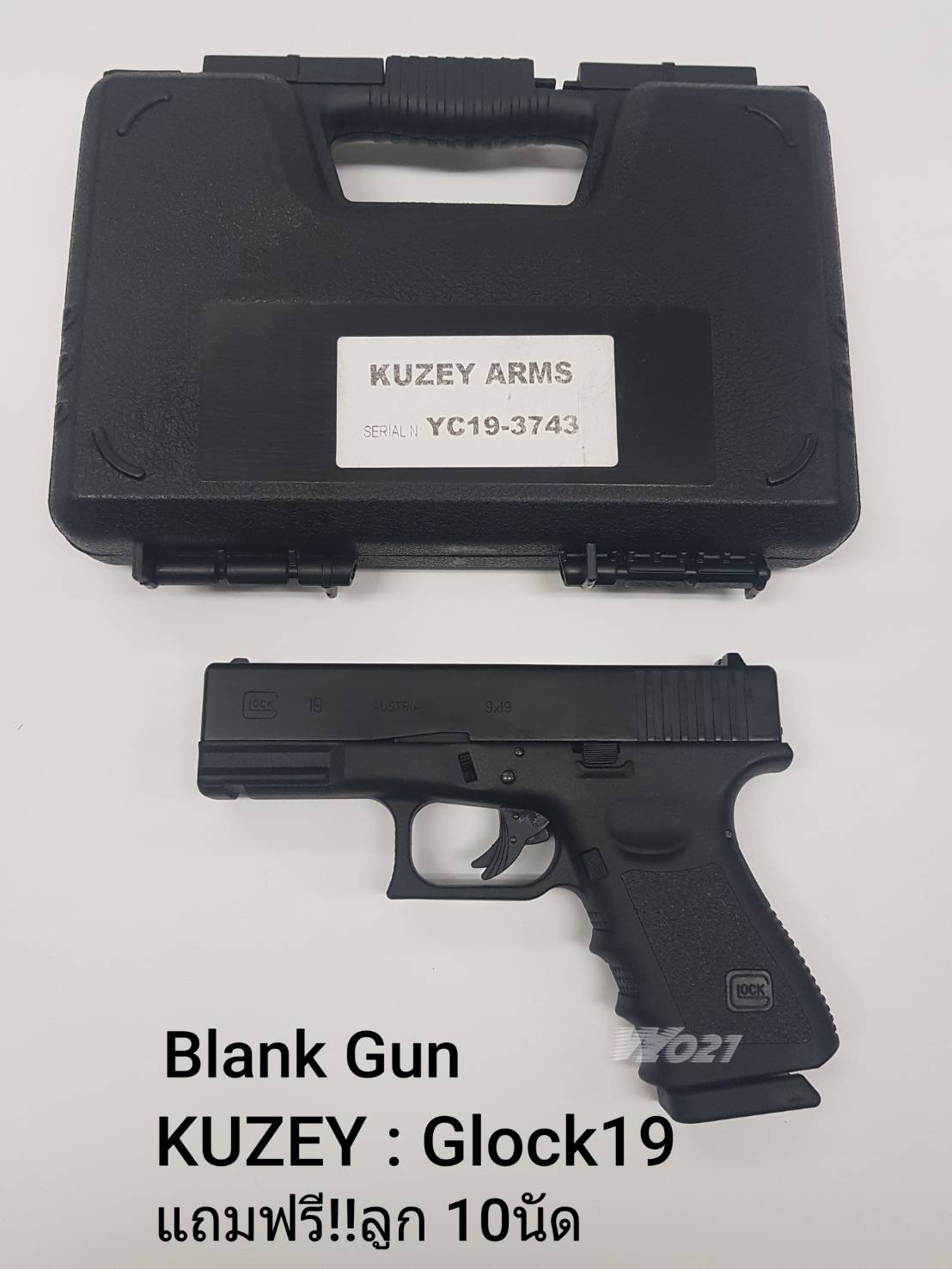 Blank Kuzey G19  9 mm P.A.K.สีดำสำหรับเหมาะการถ่ายทำภาพยนตร์หรือฝึกใช้ให้ชินเสียง สินค้ามือ 1