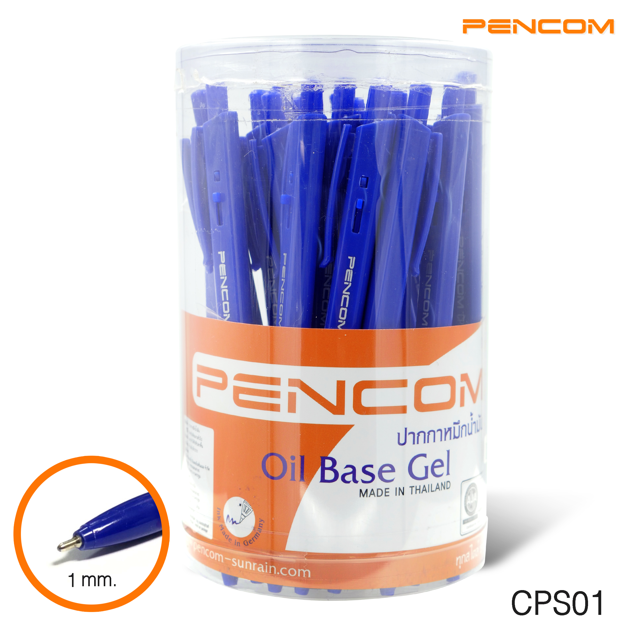 Pencom CPS01-BL หัวปากกา 1.0 MM. ปากกาหมึกน้ำเงิน(รับใบเสร็จรบกวนแจ้งในแชท)