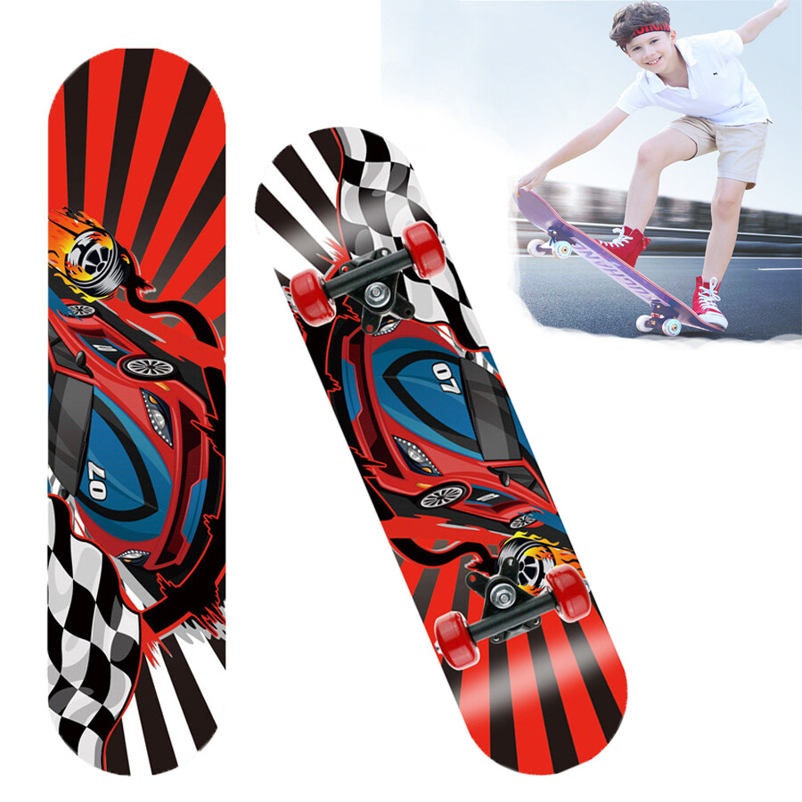 สเก็ตบอร์ด skateboard สำหรับเด็ก ลายการ์ตูน ขนาด 60x15 ซม. วัสดุคุณภาพดี  สำหรับอายุ 2-6ปี Beauty Aura