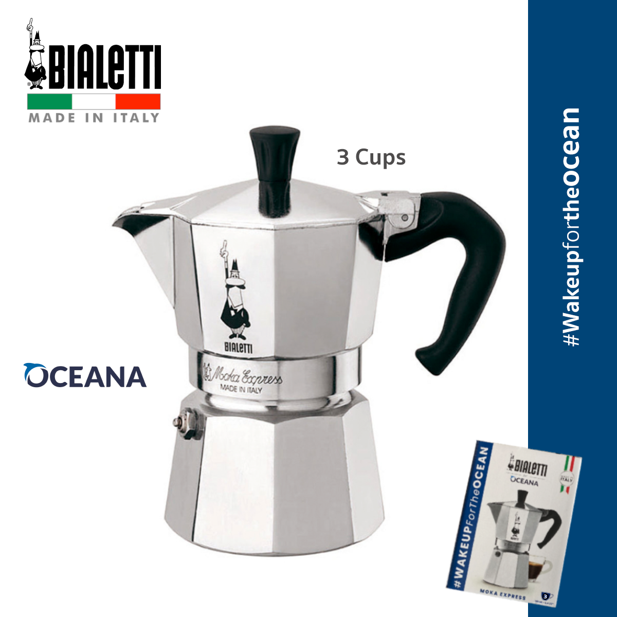 Bialetti หม้อต้มกาแฟ moka pot ขนาด 3 Cup รุ่น moka Express (Sliver)