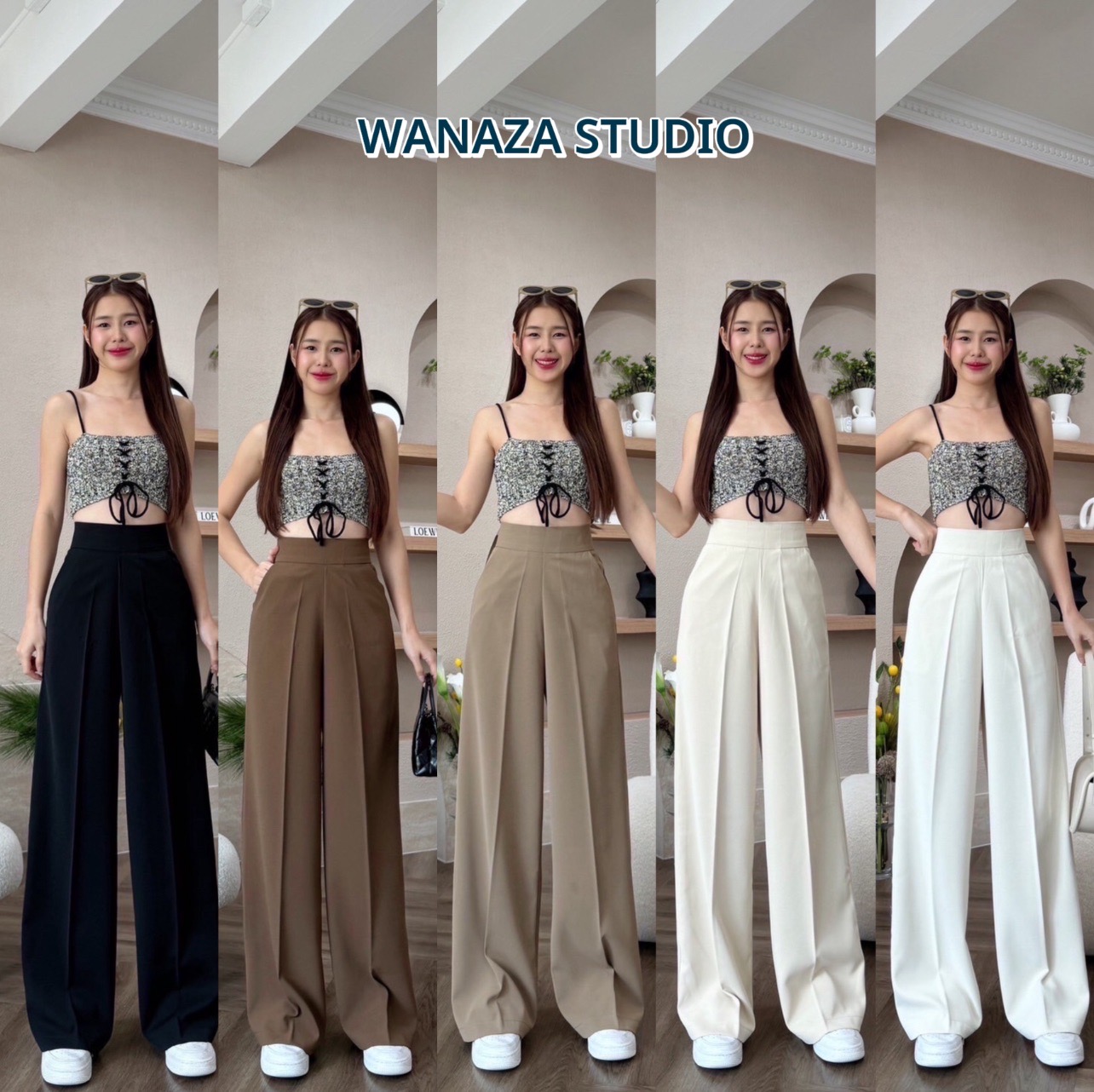จัดส่งเร็ว ✅ WT11 รุ่น Linly Pants ซิปด้านหลัง เอวสูงปรี๊ด (ผ้าลินลี่พรีเมี่ยม) กางเกงขากระบอก กลาง กางเกงเอวสูง ผู้หญิง ใส่ทำงาน ราคา 291 บาท*ส่งฟรี