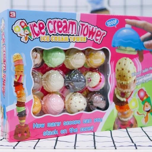 ToyNamus ของเล่นเสริมจินตรนาการ ไอศครีมทาวเวอร์ Ice cream tower ไอศครีม จำนวน 12 ลูก เล่นเป็นเกมส์ หรือ สร้างจินตนาการ ของเด็กๆ ช่วยเสริมทักษะและพัฒนาการ