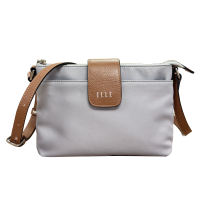ELLE MILITARY CROSSBODY BAG กระเป๋าสะพาย ผ้าไนลอน Trim หนังแท้ 100% มี 3 สี WEXH602S26