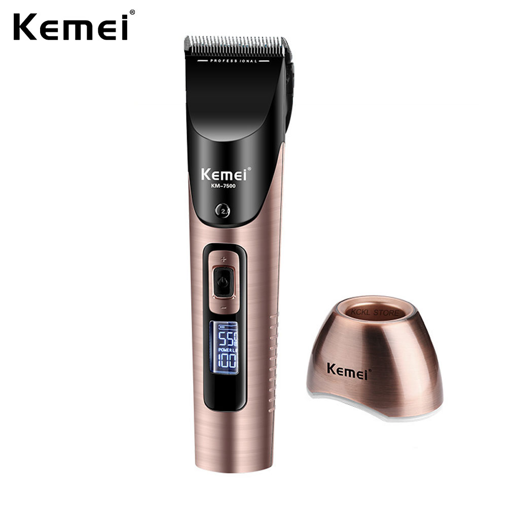 แบตตาเลี่ยน Kemei ปัตตาเลี่ยนไร้สาย เพิ่มความแรงมอเตอร์ได้ 10 Speed แบตตาเลี่ยนไร้สาย LCD Display ปัตตาเลี่ยนตัดผมชาย แบตเตอเลี่ยน แบตเตอร์เลี่ยน อุปกรณ์ตัดผม ที่ตัดผม ปัตตาเลี่ยน มีมือจับกันลื่น Professional Electric Hair Clipper NEW!! ราคา 1,690 บาท*ส่งฟรี