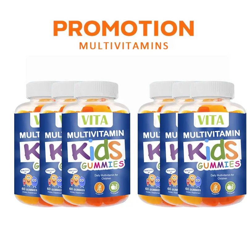 2026(60 เม็ด)VITA Multivitamins Gummies มัลติวิตามิน วิตามินแบบกัมมี่สำหรับเด็ก อาหารเสริม วิตามิน D3 A C D E ไบโอตินแบบกัมมี่