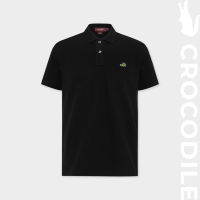 CROCODILE BLACK SLIM FIT POLO SHIRT เสื้อโปโลสีดำทรงสลิมฟิต