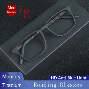สินค้า ORTS +100-+400 ไทเทเนียมแว่นตาอ่านหนังสือผู้ชาย TR90 ป้องกันแสงสีฟ้าแว่นตาคอมพิวเตอร์กรอบแว่นตา Presbyopic