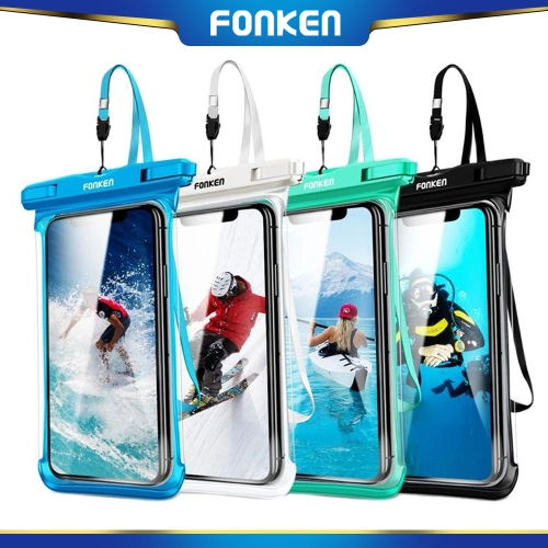 Fonken Full Derisplayเคสกันน้ำกระเป๋ากันน้ำกระเป๋าโทรศัพท์ปกคลุมสำหรับIphoneซัมซุงที่มีเชือกเส้นเล็ก