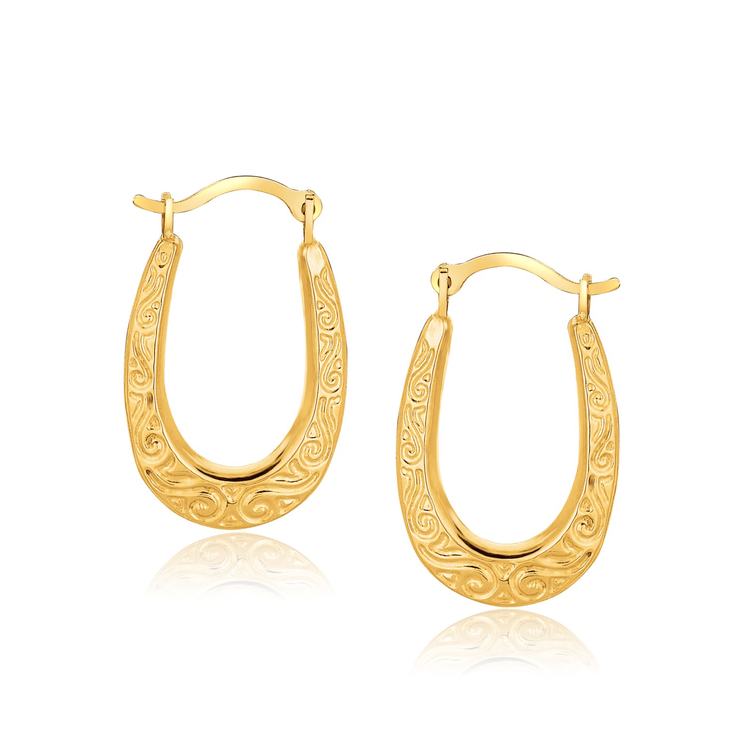 Nathalias NY 10k Yellow Gold Fancy Oval Hoop Earrings ราคา 3,200 บาท*ส่งฟรี