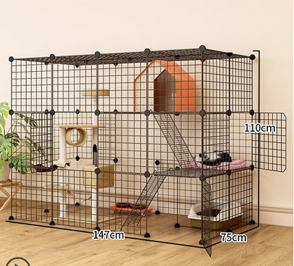 กรงแมวCat cage home villa large free space indoor cat house large size with toilet cat cage clearance cat cat litter