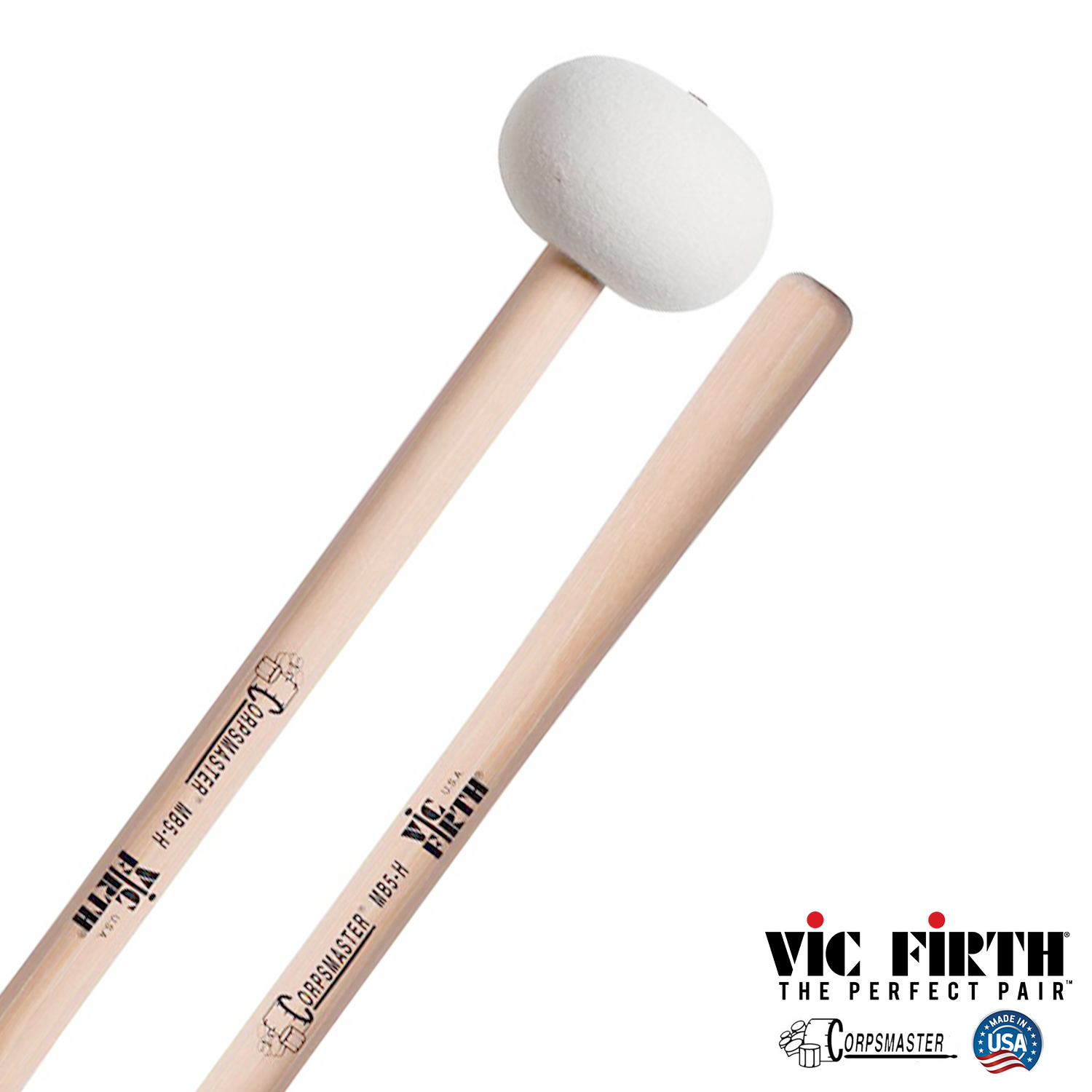 หนังสือและเครื่องดนตรี VicFirth Vic Firth ไม้กลอง MB5H ไม้กลองใหญ่มาร์ชชิ่ง หัวไม้สักหลาดแข็ง เหมาะสำหรับกลองเบสขนาด 30 – 32 นิ้ว ** Made in U.S.A. ** ราคา 3,169 บาท*ส่งฟรี